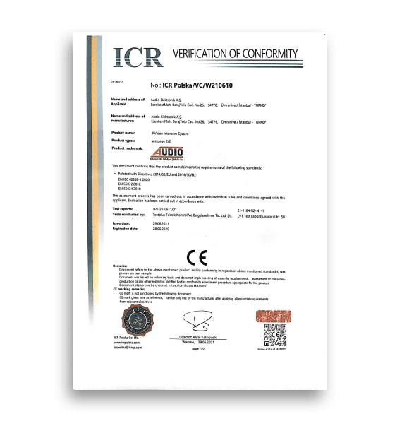 IP ÜRÜNLER CE BELGESİ